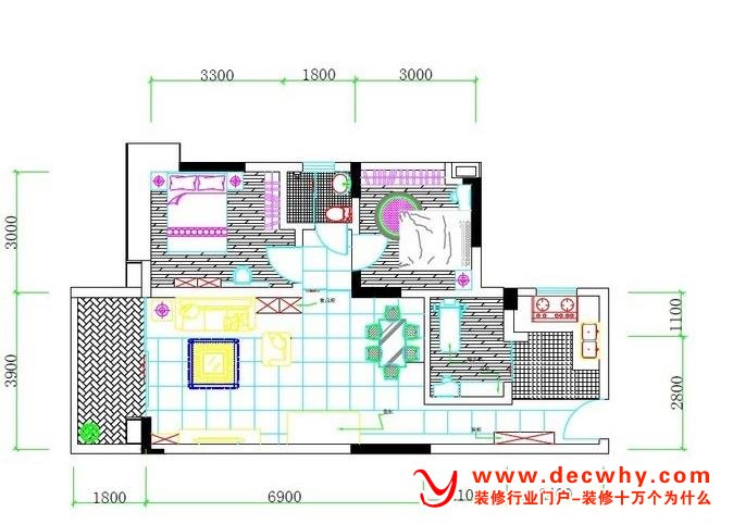 一个普通小户型的装修平面规划图